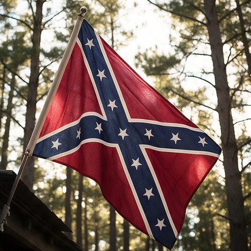 Stitched 3x5 Confederate Flag displayed outdoors