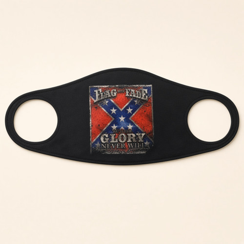The Flag May Fade Face Mask with Confederate flag-inspired graphic