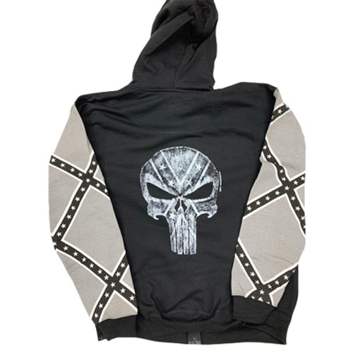 Confederate Punisher Full Zipper Hoodie