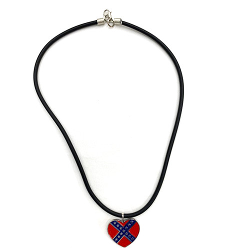 Heart Confederate Flag Necklace