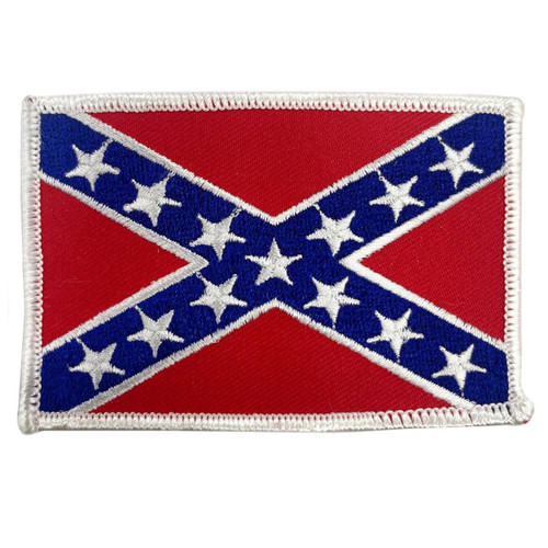 Confederate Flag Iron-On Patch (White Trim)