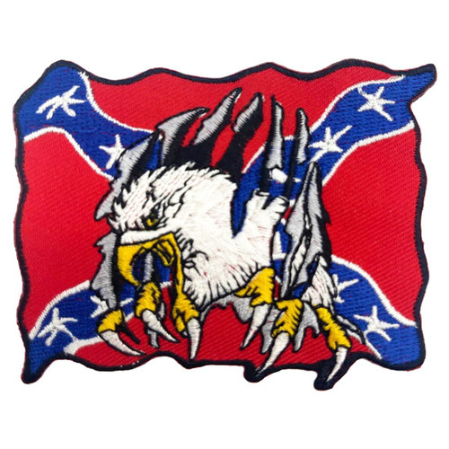 Eagle Claws Confederate Flag Iron-On Patch