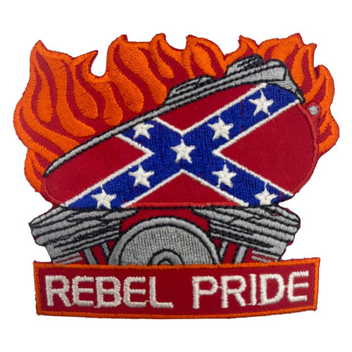 Rebel Pride Confederate Flag Iron-On Patch