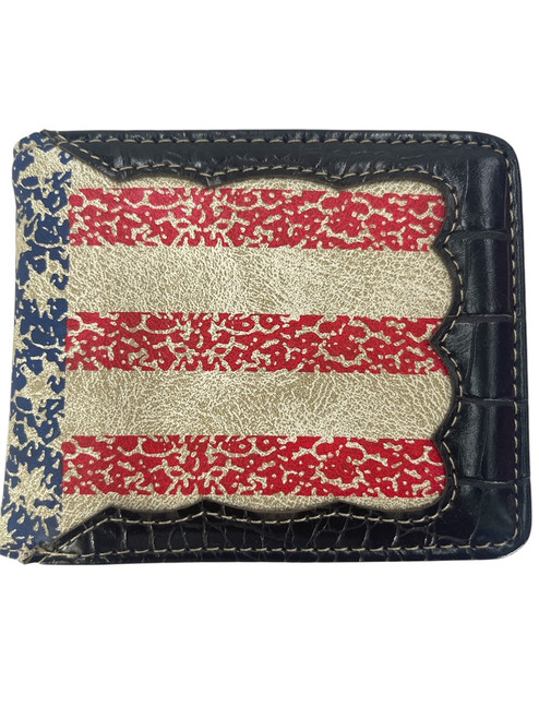 Vintage American Flag Bi-Fold Wallet