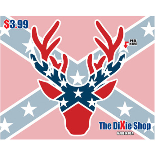 Confederate Deer Head Sticker *Made In America* (Small)