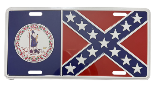 Virginia Confederate Flag License Plate