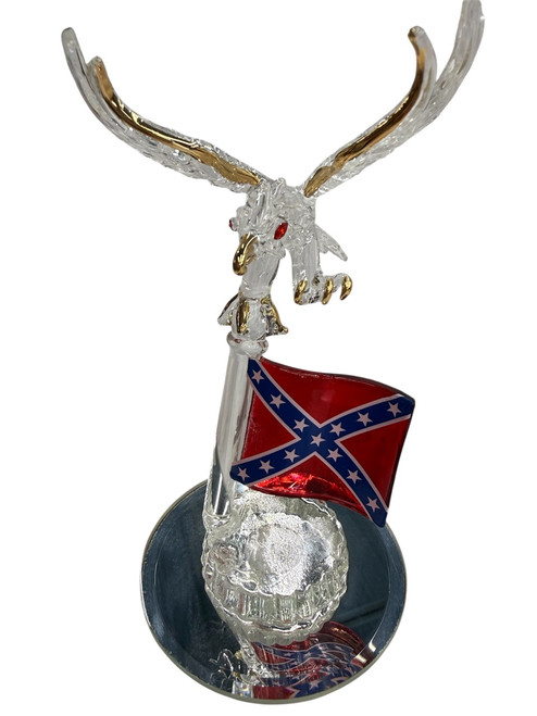 Glass Eagle With Confederate Flag Statue