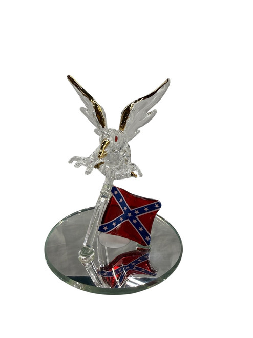 Small Glass Eagle With Confederate Flag Statue