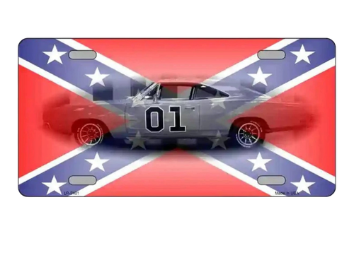 Dukes Of Hazard 01 Confederate Flag Metal License Plate *Made In America*