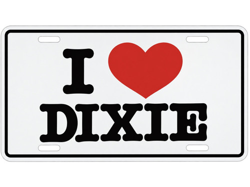 I Love Dixie Metal License Plate *Made In America*