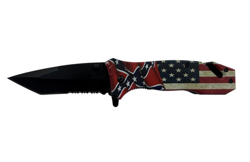 American and Confederate Knife with flag-inspired handle design