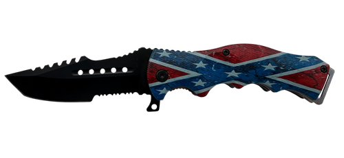 Distressed Confederate Flag Knife