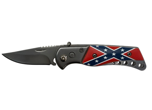 Small Automatic Confederate Flag Knife