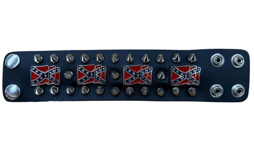 Confederate Wavy Flag Studded bracelet