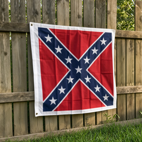 Square Confederate Artillery Battle Flag with red white and blue design