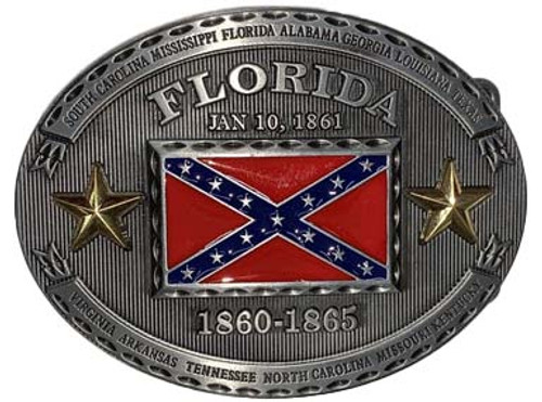 Florida Confederate Flag Belt Buckle