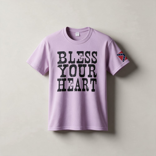 Soft Pink Bless Your Heart Confederate Flag women's T-shirt