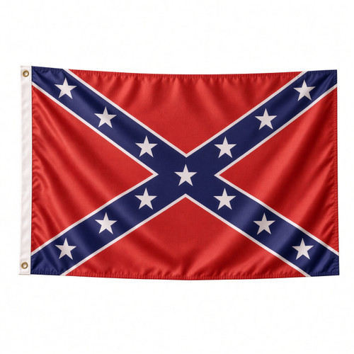 3x5 nylon Confederate Flag with traditional red white and blue design