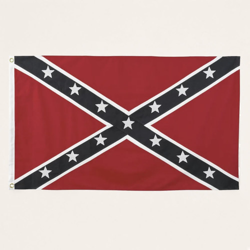 Made in America 3' x 5' polyester Confederate flag with reinforced grommets