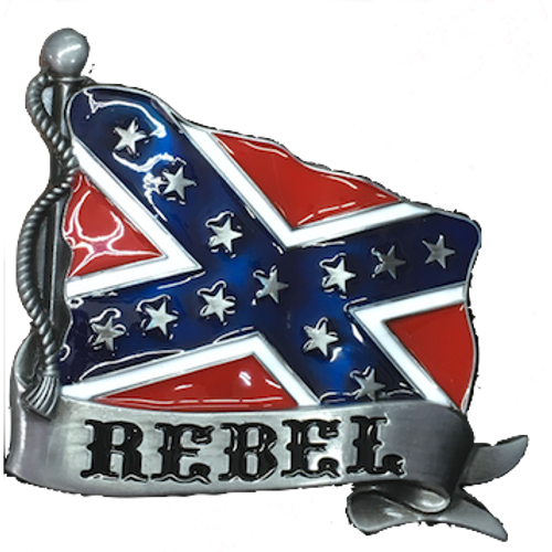 "Rebel" Confederate Flag Belt Buckle