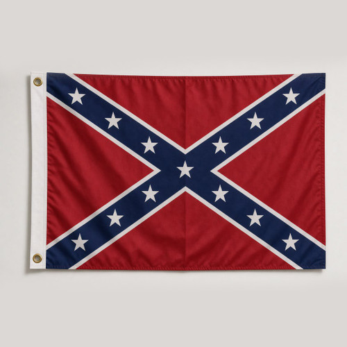 3' x 5' Confederate flag made from heavyweight polyester with reinforced grommets