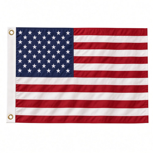 Polyester American Flag with 50 stars and 13 stripes full view
