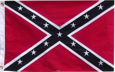 Premium embroidered Confederate flag made of durable cotton fabric, detailed stitching and bold Southern heritage design.