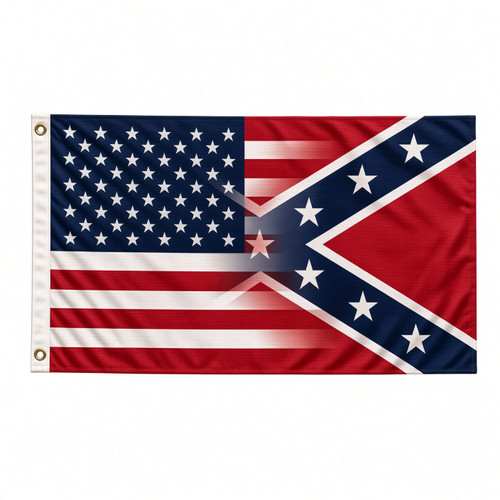 3x5 American and Confederate transition flag