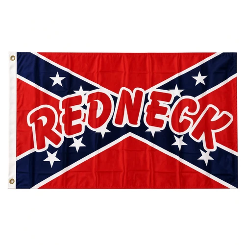 3x5 Confederate Redneck Flag full view with red white and blue design
