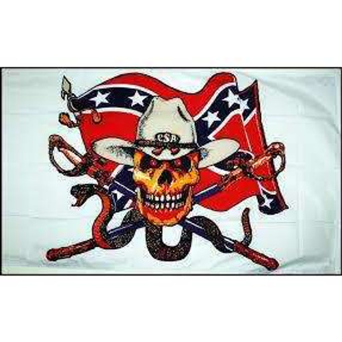 Flag - AWB / Skull, Dixie Giftshop