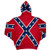 Confederate Flag hoodie with full rebel flag pattern, bold Southern apparel pullover for men and women
