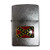 Silver Confederate flag Zippo lighter shown from a different angle, highlighting metal finish.