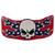Skull Confederate flag iron-on patch with skull graphic and Rebel flag wings design