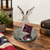 Small glass eagle statue with Confederate flag, front view