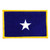 Bonnie Blue flag patch with single white star on blue background and embroidered gold border.