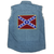 Denim Confederate Flag Embroidered Vest