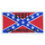 Rebel and proud Confederate flag iron-on patch with bold text over embroidered Rebel flag.