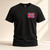 Black T-shirt featuring classic Confederate battle flag design