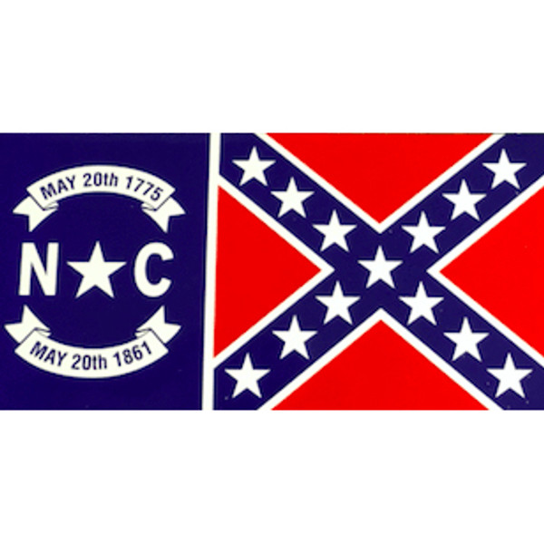 Flag of North Carolina with Confederate Flag Sticker