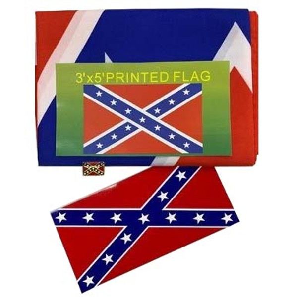 CONFEDERATE FLAG, STICKER AND LAPEL PIN
