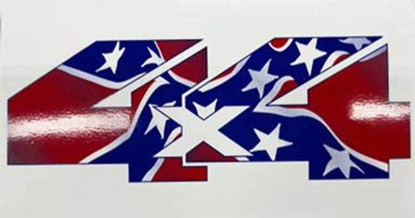 4X4 Confederate Flag Sticker (Large)