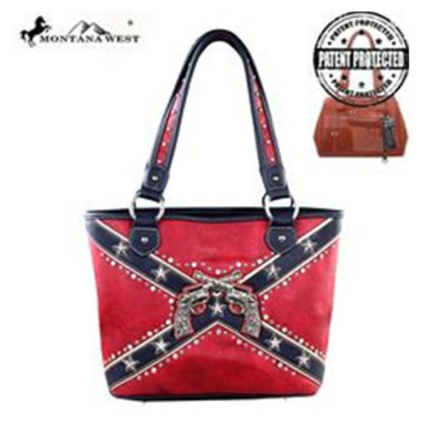 Revolver Confederate Flag Handbag (Large)