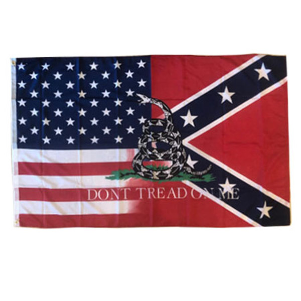 USA And Confederate Gadsden Flag