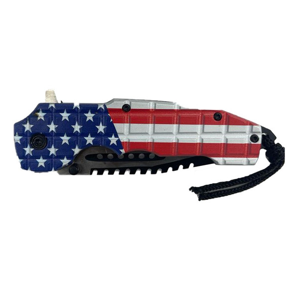 USA Flag Knife with rope