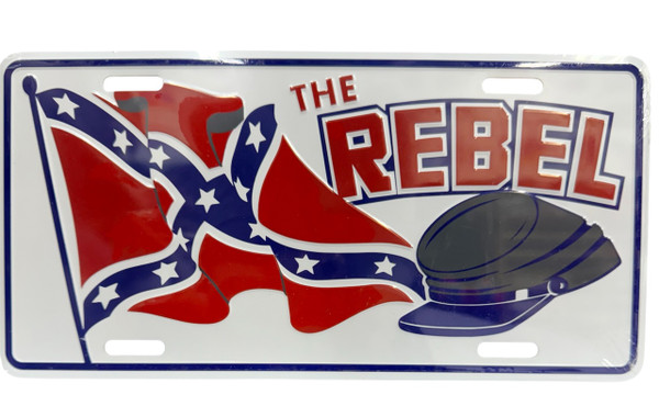 The Rebel Confederate Flag License Plate