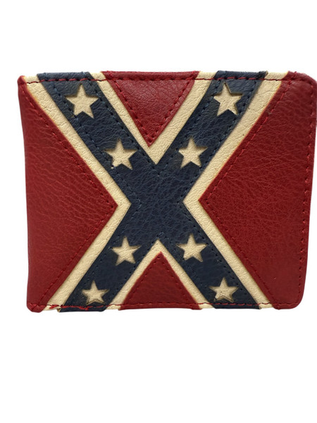 Forrest battle flag bi-fold wallet with red, blue and white Southern design