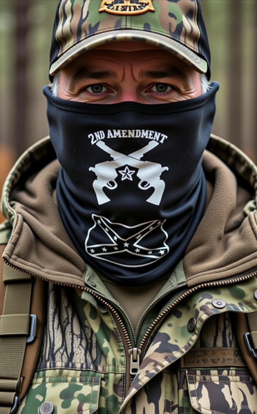 2nd Amendment gaiter sleeve face covering with patriotic tactical design