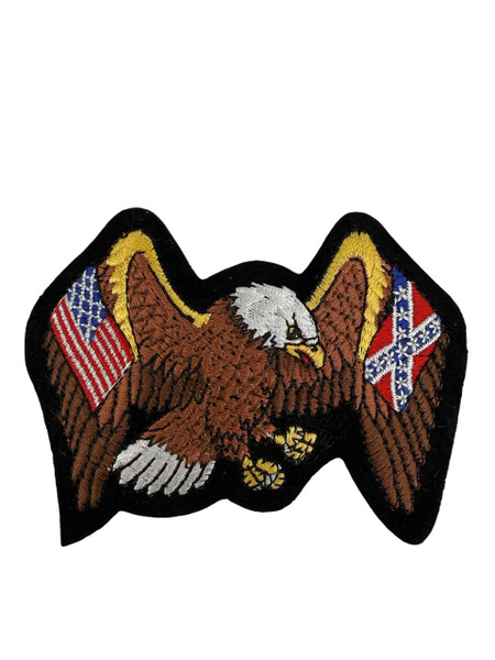 Eagle USA &Confederate Flag Iron-On Patch