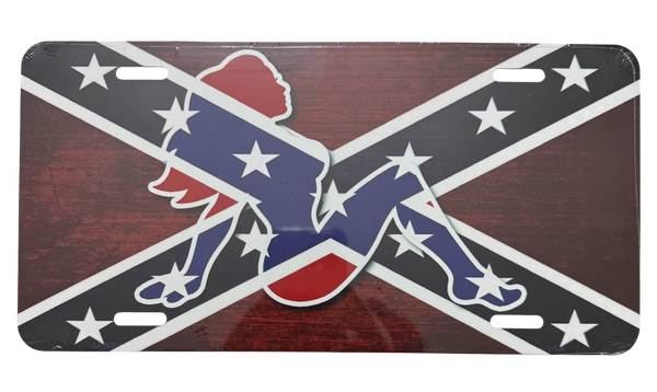 Confederate Flag Babe Metal License Plate *Made In America*