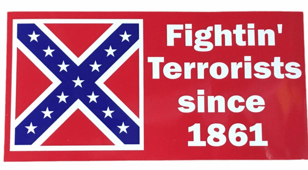 Confederate Flag Fightin' Terrorists Sticker